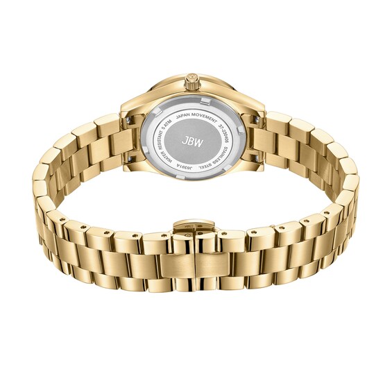 Ladies’ JBW Mondrian 34 1/15 CT. T.w. Certified Diamond and Crystal 18K Gold Plate Watch with Gold-Tone Dial (Model: J6391A)