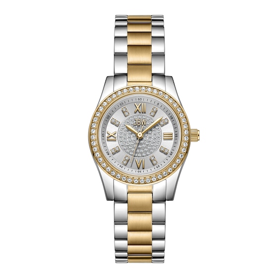 Ladiesâ JBW Mondrian 28 1/15 CT. T.w. Certified Diamond and Crystal Accent Two-Tone Watch with Silver-Tone Dial (Model: J6391C)