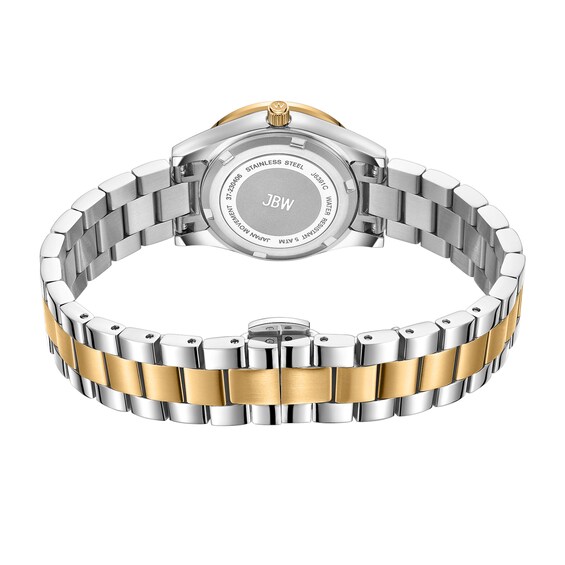 Ladiesâ JBW Mondrian 28 1/15 CT. T.w. Certified Diamond and Crystal Accent Two-Tone Watch with Silver-Tone Dial (Model: J6391C)