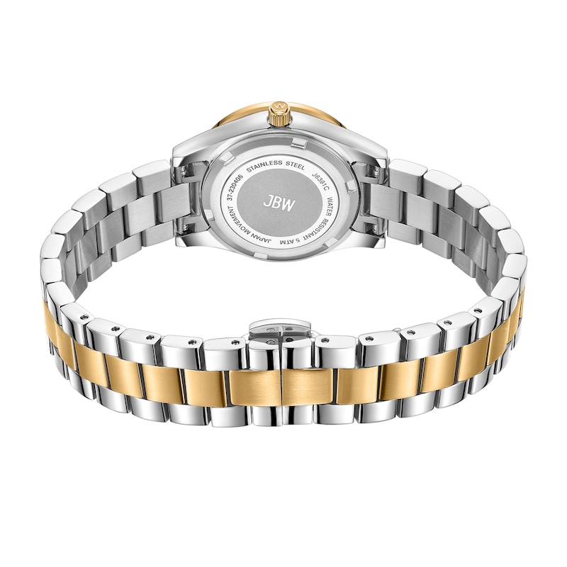 Main Image 3 of Ladies’ JBW Mondrian 28 1/15 CT. T.W. Certified Diamond and Crystal Accent Two-Tone Watch with Silver-Tone Dial (Model: J6391C)