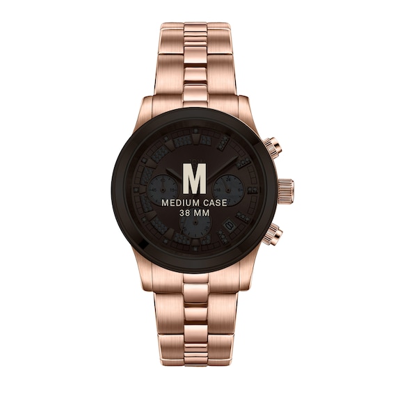 Ladiesâ JBW Muse 1/10 CT. T.w. Certified Diamond Rose Gold Plate Chronograph Watch with Mother-of-Pearl Dial (Model: Jb-6217-L)