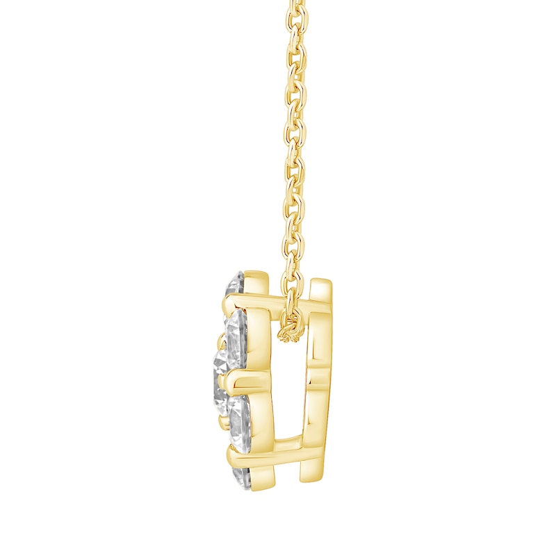 Main Image 3 of 1 CT. T.W. Certified Lab-Grown Multi-Diamond Flower Necklace in 10K Gold (F/SI2) - 19"