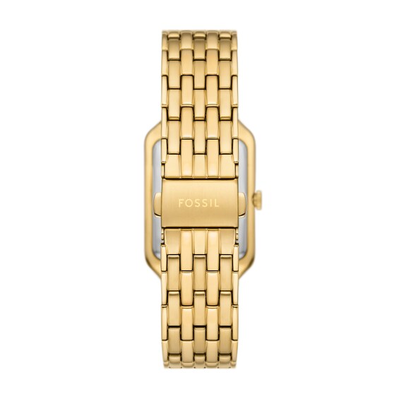 Ladiesâ Fossil Raquel Gold-Tone IP Watch with Rectangular Malachite Dial (Model: Es5341)