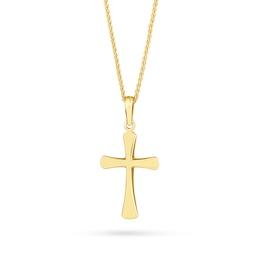 Flared Cross Pendant in 14K Gold