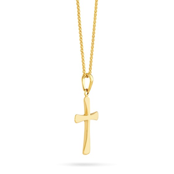 Flared Cross Pendant in 14K Gold