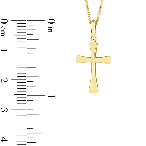 Flared Cross Pendant in 14K Gold