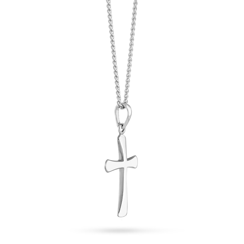 Main Image 2 of Flared Cross Pendant in 14K White Gold