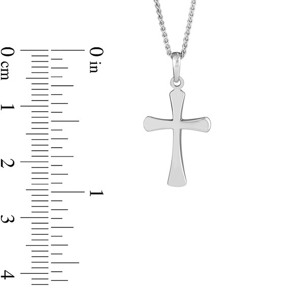 Flared Cross Pendant in 14K White Gold