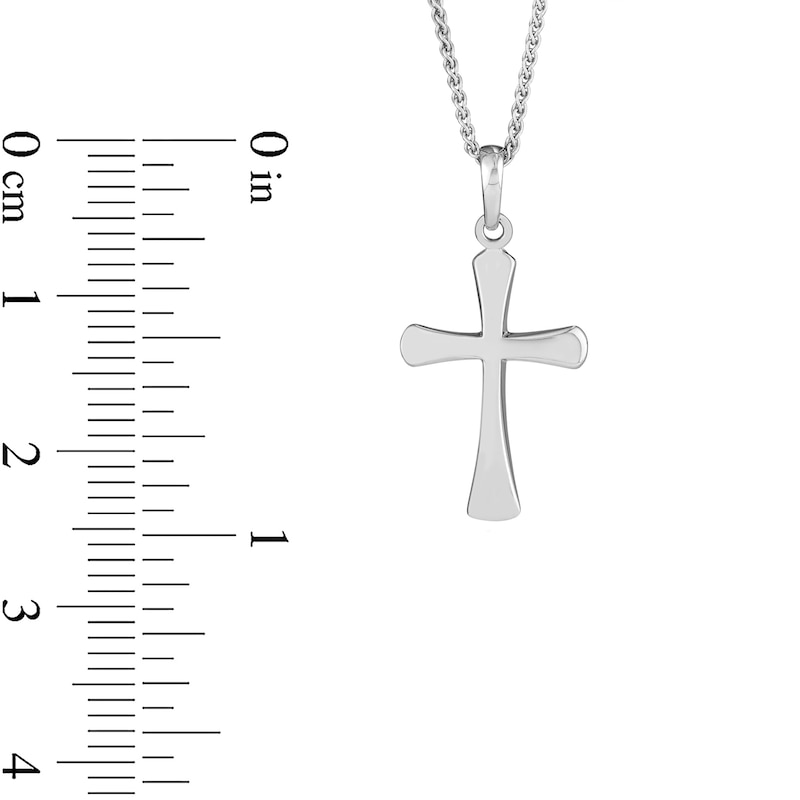 Main Image 4 of Flared Cross Pendant in 14K White Gold