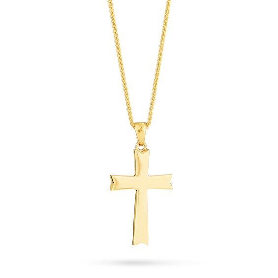Diamond-Cut Arrow Cross Pendant in 10K Two-Tone Gold