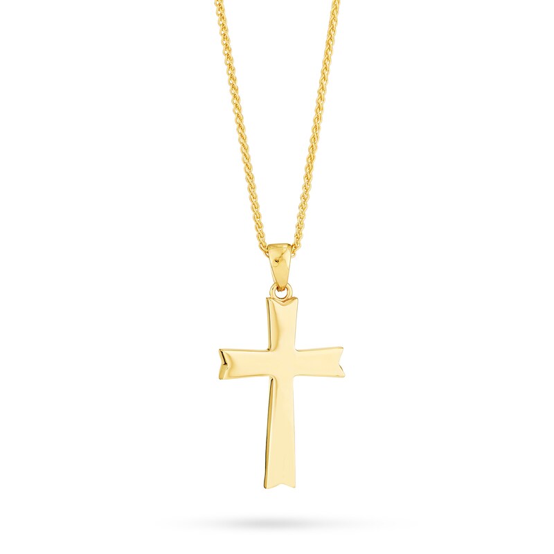 Main Image 3 of Diamond-Cut Arrow Cross Pendant in 10K Two-Tone Gold