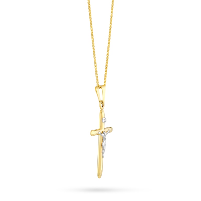 Main Image 2 of Crucifix Pendant in 14K Two-Tone Gold