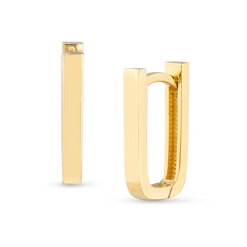 Main Image 1 of 14.43mm U-Shaped Huggie Hoop Earrings in 14K Gold
