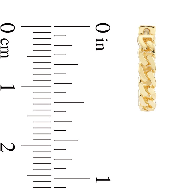 Main Image 2 of 15.0mm Curb Chain Link Huggie Hoop Earrings in 14K Gold