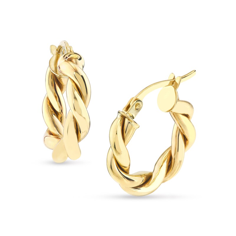Main Image 1 of 17.0mm Braided Hoop Earrings in 10K Gold