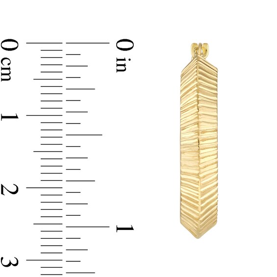 20.0mm Diamond-Cut Knife Edge Hoop Earrings in 14K Gold