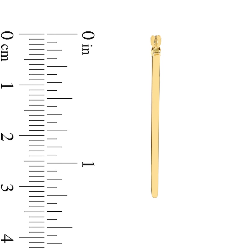 Main Image 2 of 29.4mm Triangle-Shaped Hoop Earrings in 14K Gold