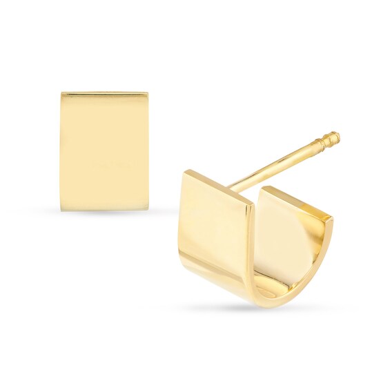 10.0mm J-Hoop Earrings in 14K Gold
