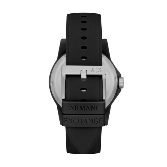 Menâs Armani Exchange Outerbanks Black IP Watch with Black Dial and Cord Bracelet (Model: Ax7159Set)