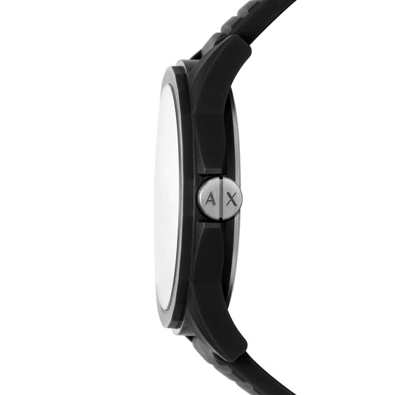 Menâs Armani Exchange Outerbanks Black IP Watch with Black Dial and Cord Bracelet (Model: Ax7159Set)