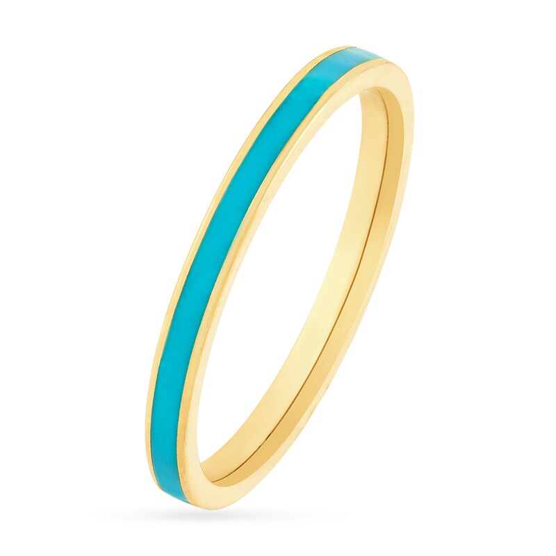 Main Image 2 of Turquoise Enamel Inlay Ring in 14K Gold