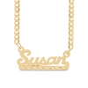 Thumbnail Image 0 of Satin Cursive Name with Diamond-Cut Underline Necklace in Sterling Silver with 14K Gold Plate (1 Line)