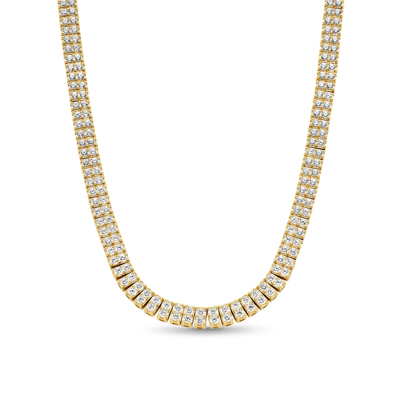 Main Image 1 of 20 CT. T.W. Certified Lab-Grown Diamond Duo Tennis Necklace in 10K Gold (F/SI2) - 22"