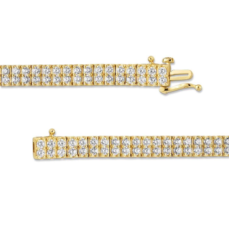 Main Image 3 of 20 CT. T.W. Certified Lab-Grown Diamond Duo Tennis Necklace in 10K Gold (F/SI2) - 22"