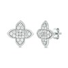 Thumbnail Image 1 of 1/3 CT. T.W. Clover-Shaped Multi-Diamond Stud Earrings in 10K White Gold