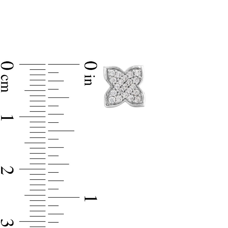 Main Image 2 of 1/3 CT. T.W. Clover-Shaped Multi-Diamond Stud Earrings in 10K White Gold