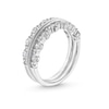 Thumbnail Image 3 of 1 CT. T.W. Diamond Scallop Vintage-Style Two Piece Anniversary Band Set in 10K White Gold