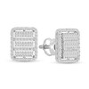 Thumbnail Image 1 of 1/2 CT. T.W. Rectangle Multi-Diamond Cushion Frame Stud Earrings in 10K White Gold
