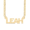 Thumbnail Image 0 of Diamond-Cut and Satin Block Name Necklace in Sterling Silver with 14K Gold Plate (1 Line)