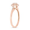 Thumbnail Image 2 of 1/4 CT. T.W. Multi-Diamond Double Flower Frame Collar Promise Ring in 10K Rose Gold