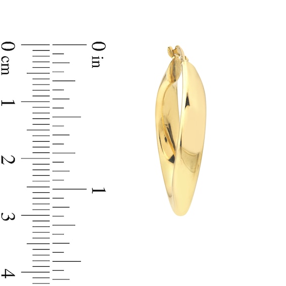 28.0mm Wavy Hoop Earrings in 10K Gold