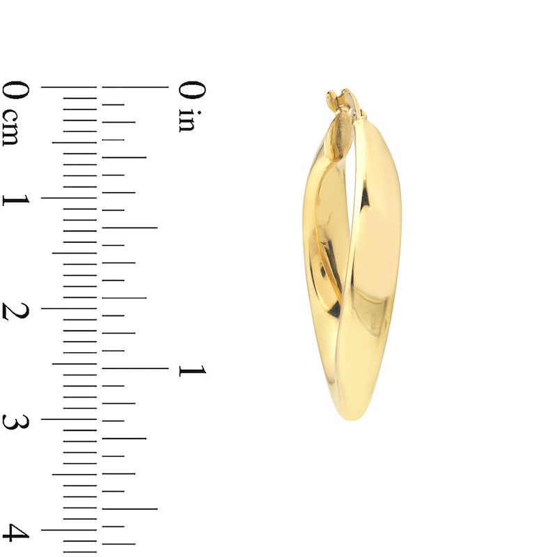 Main Image 2 of 28.0mm Wavy Hoop Earrings in 10K Gold