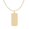 Thumbnail Image 1 of Engravable Initial Dog Tag Pendant in Sterling Silver with 14K Gold Plate (1 Initial)