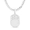 Thumbnail Image 0 of Engravable Name and Number Baseball Pendant in Sterling Silver (1 Line & Number)