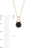 Thumbnail Image 4 of 7.0mm Natural Black Sapphire and White Lab-Created Sapphire Split Bail Pendant in Sterling Silver with 18K Gold Plate