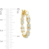 Thumbnail Image 3 of Pear-Shaped and Round Lab-Created Opal Inside-Out Hoop Earrings in Sterling Silver with 18K Gold Plate