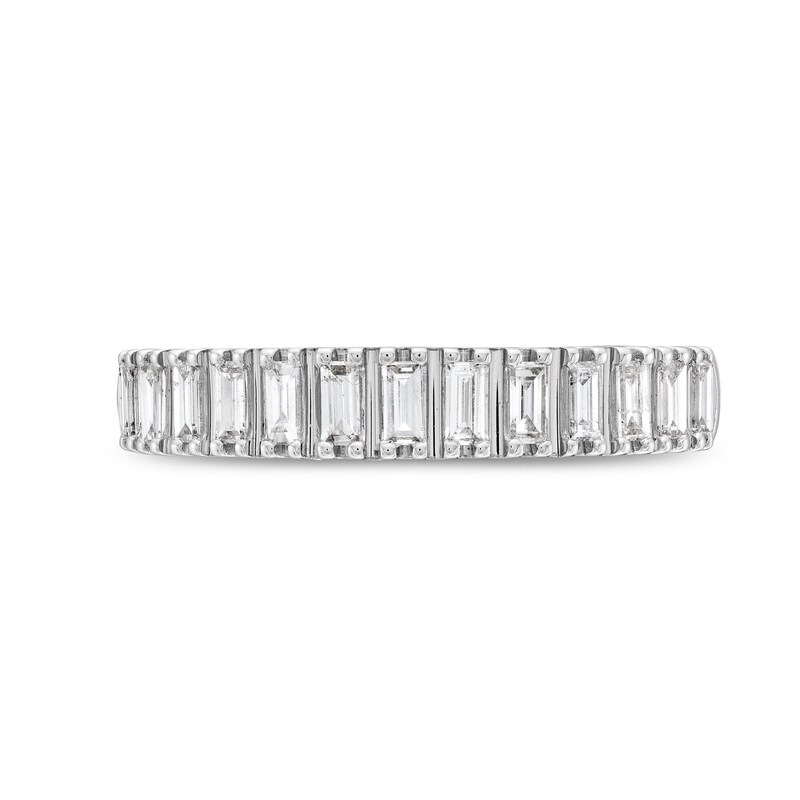 Main Image 4 of 1/3 CT. T.W. Baguette Diamond Thirteen Stone Anniversary Band in 14K White Gold