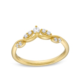 1/6 CT. T.W. Diamond Contour Leaf Vine Anniversary Band in 10K Gold