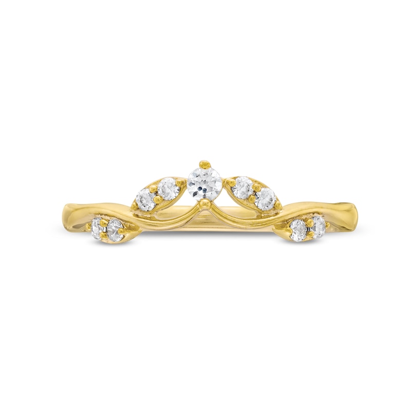 Main Image 4 of 1/6 CT. T.W. Diamond Contour Leaf Vine Anniversary Band in 10K Gold
