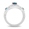 Thumbnail Image 3 of Enchanted Disney Cinderella London Blue Topaz and 1/6 CT. T.W. Diamond Ornate Carriage Ring in Sterling Silver