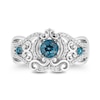 Thumbnail Image 4 of Enchanted Disney Cinderella London Blue Topaz and 1/6 CT. T.W. Diamond Ornate Carriage Ring in Sterling Silver