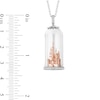 Thumbnail Image 3 of Enchanted Disney Majestic Princess Diamond Accent Castle in Glass Dome Pendant in Sterling Silver and 10K Rose Gold