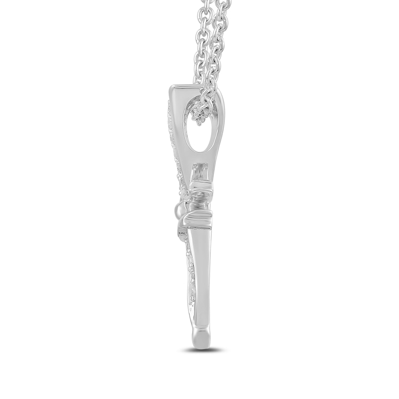 Main Image 2 of Enchanted Disney Tinker Bell 1/10 CT. T.W. Diamond Pendant in Sterling Silver - 19"