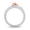 Thumbnail Image 3 of Enchanted Disney Belle 1/5 CT. T.W. Diamond Rose Open Shank Ring in Sterling Silver and 10K Rose Gold