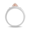 Thumbnail Image 3 of Enchanted Disney Belle 1/10 CT. T.W. Diamond Rose Crown Ring in Sterling Silver and 10K Rose Gold