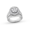 Thumbnail Image 1 of 2 CT. T.W. Multi-Diamond Frame Double Row Shank Bridal Set in 14K White Gold